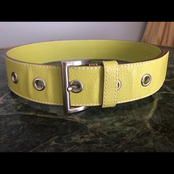 PRADA lime leather belt, Size 78/28, Excellent - Picture 13 of 14